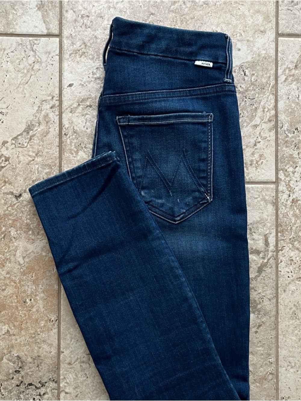 Mother Looker High‑Waisted Ankle Skinny Jeans Women’s 26 - Stretch Blue
